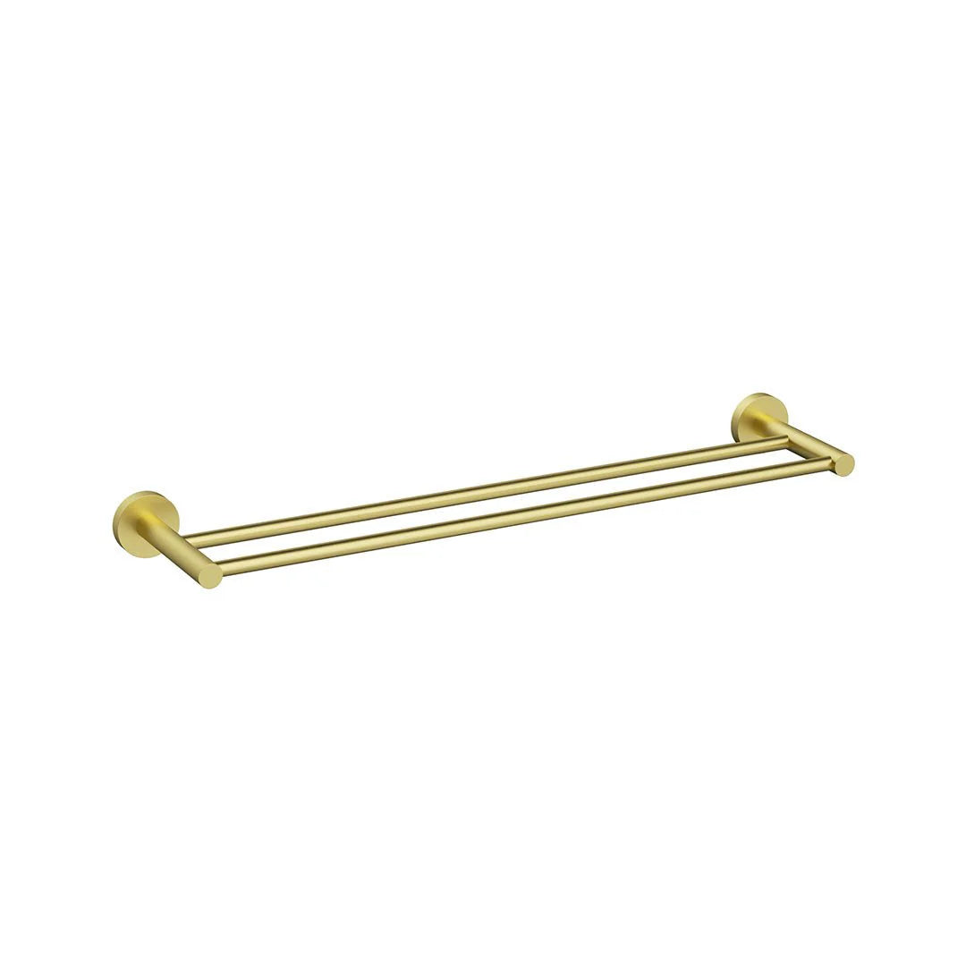 Otus Double Towel Rail 600mm Brushed Gold 4501-600-BG - Bathroom Hub