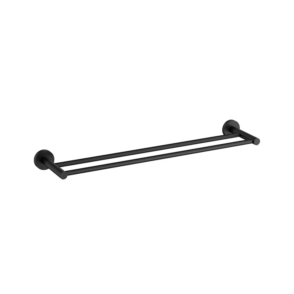 Otus Double Towel Rail 600mm Matt Black 4501-600-MB - Bathroom Hub