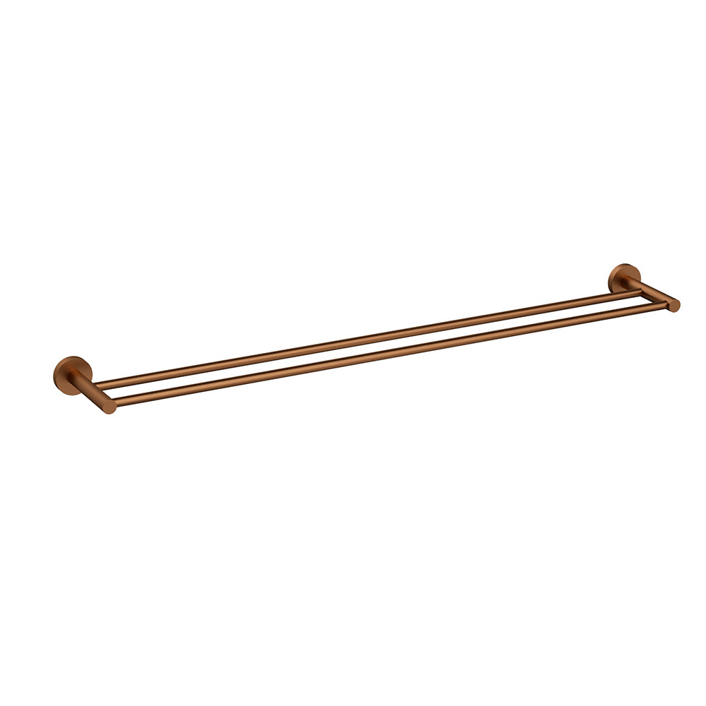Otus Double Towel Rail 900mm Brush Copper 4501-900-BC - Bathroom Hub