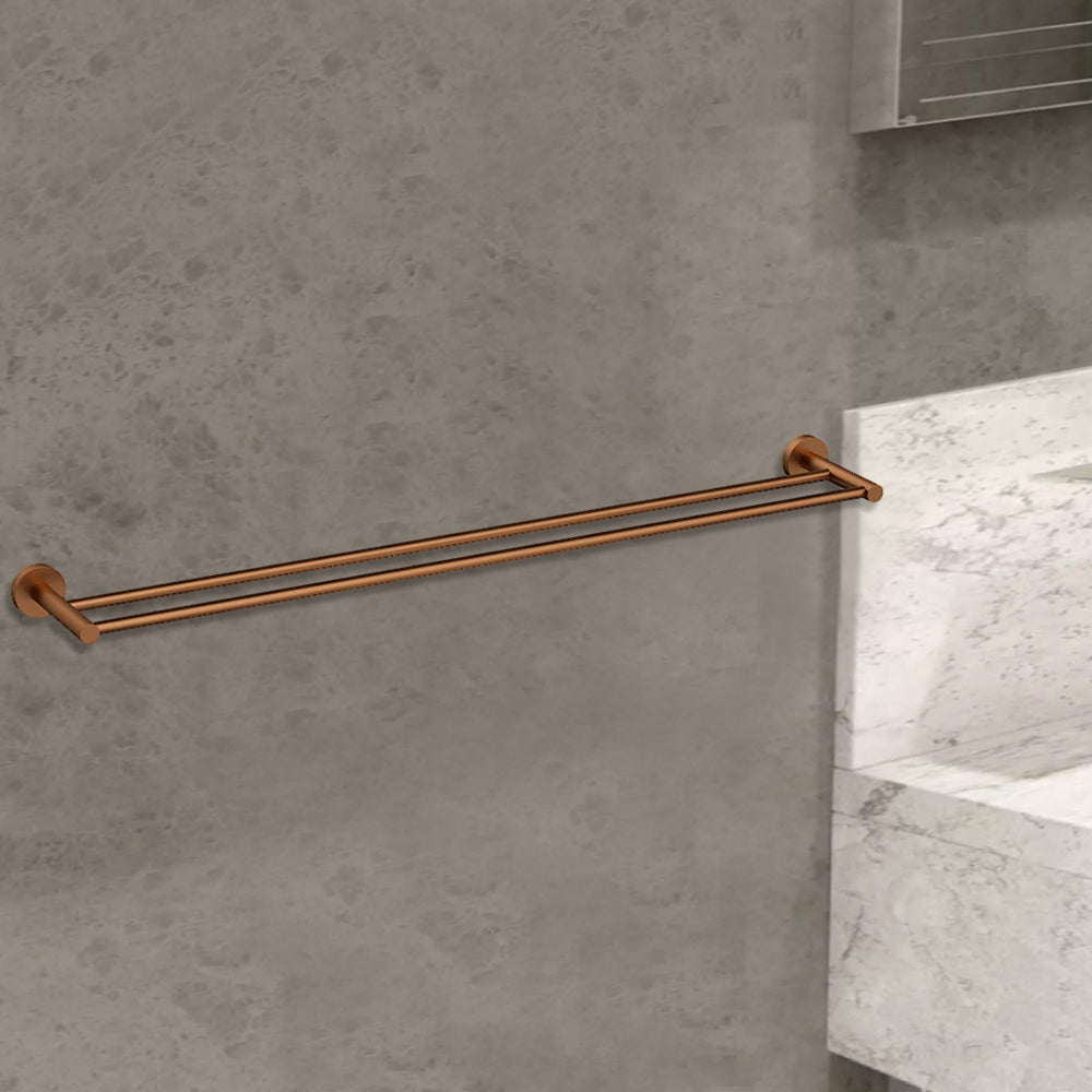 Otus Double Towel Rail 900mm Brush Copper 4501-900-BC - Bathroom Hub