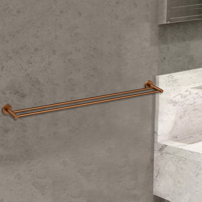 Otus Double Towel Rail 900mm Brush Copper 4501-900-BC