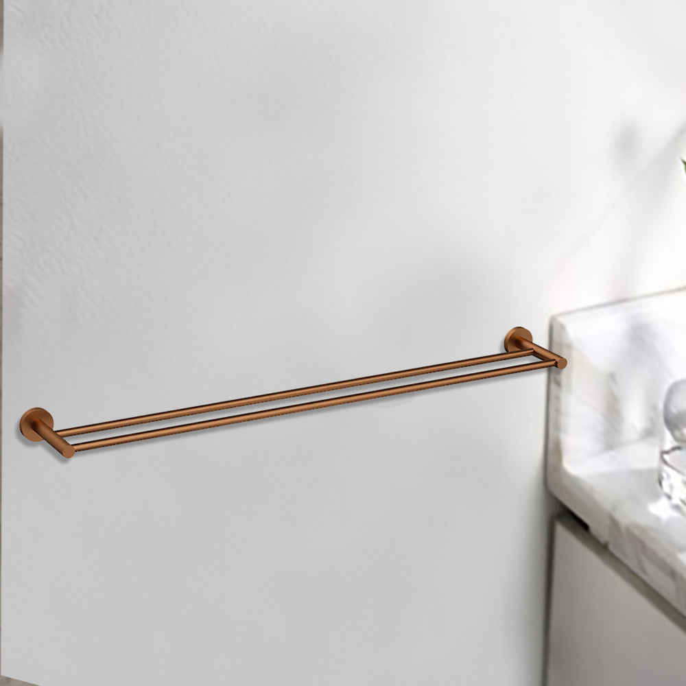 Otus Double Towel Rail 900mm Brush Copper 4501-900-BC - Bathroom Hub