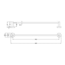 Otus Single Towel Rail 600mm Chrome 4502-600-CH