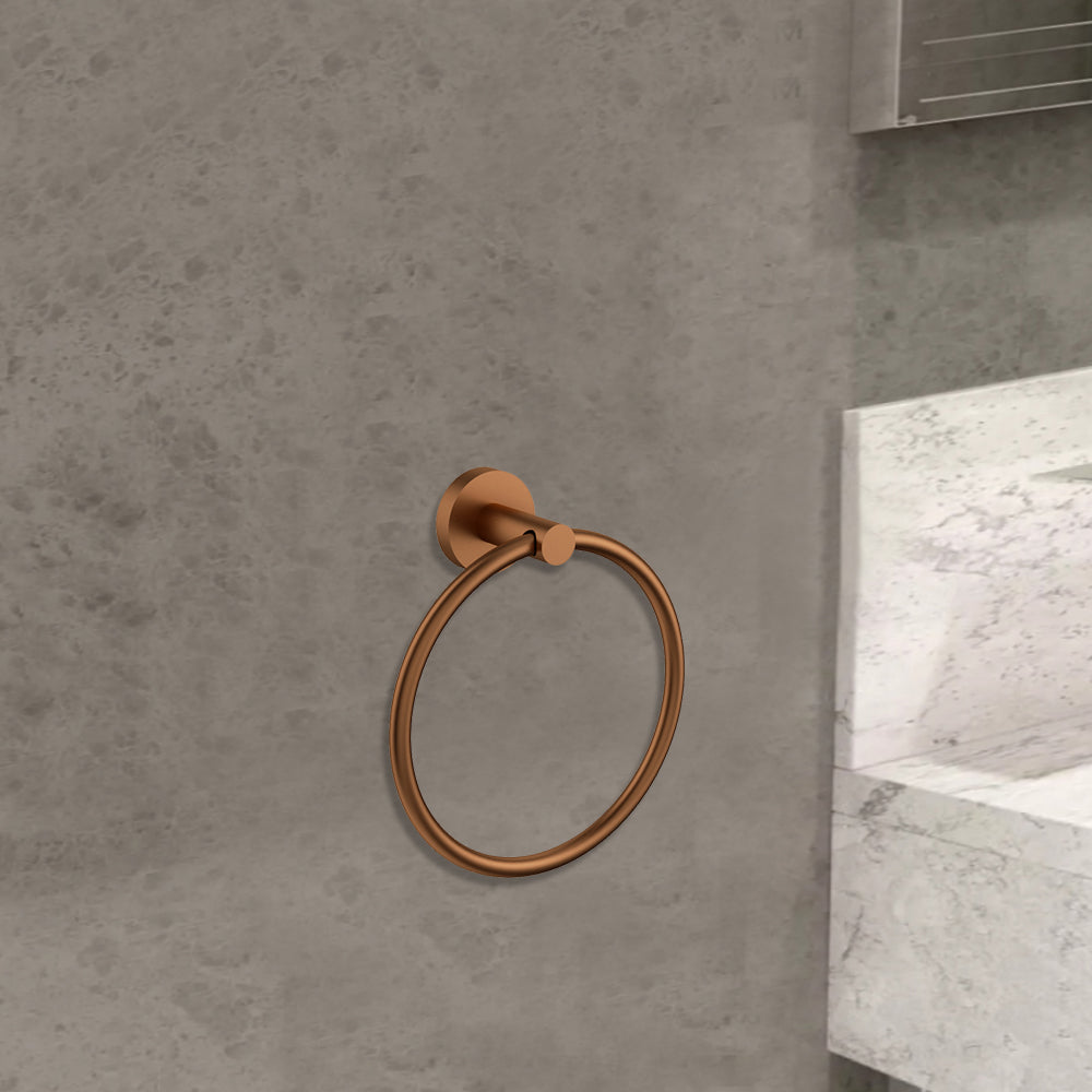 Otus Towel Ring Brush Copper 4513-BC - Bathroom Hub
