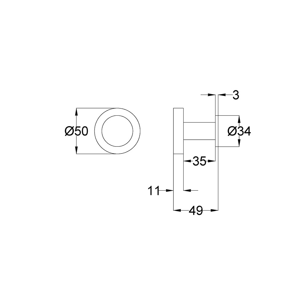 Otus Robe Hook Brush Copper 4515-BC - Bathroom Hub