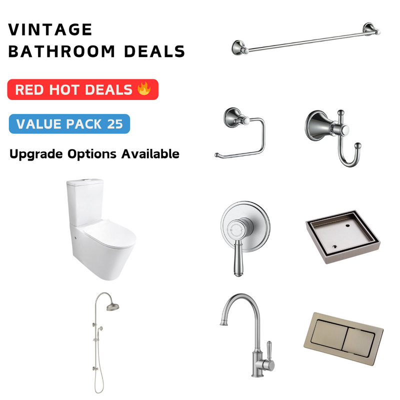 Vintage Brushed Nickel Bathroom Package Deal