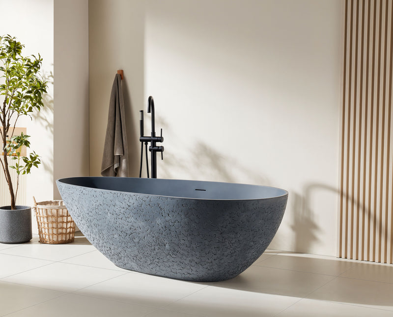 Solid Surface Cast Stone Freestanding Bath 1005 Concrete Finish