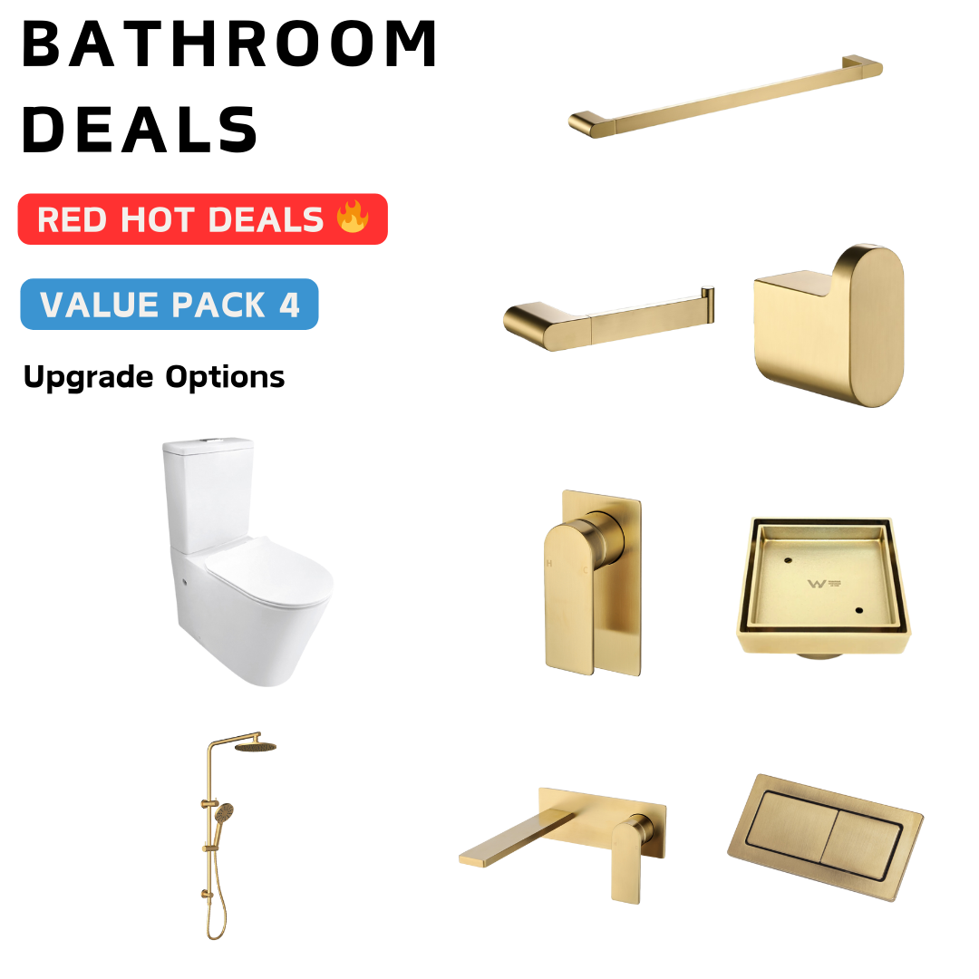 Ruki Brushed Gold Bathroom Package Deal - Bathroom Hub