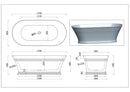 1700mm Hampton Matt White Freestanding Bath 5045-1700MW