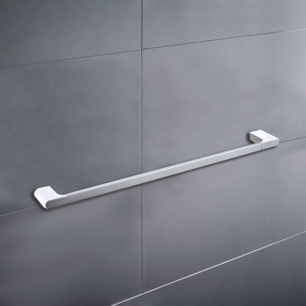 Cora Single Towel Rail 600mm Chrome & White 5301-600-CW