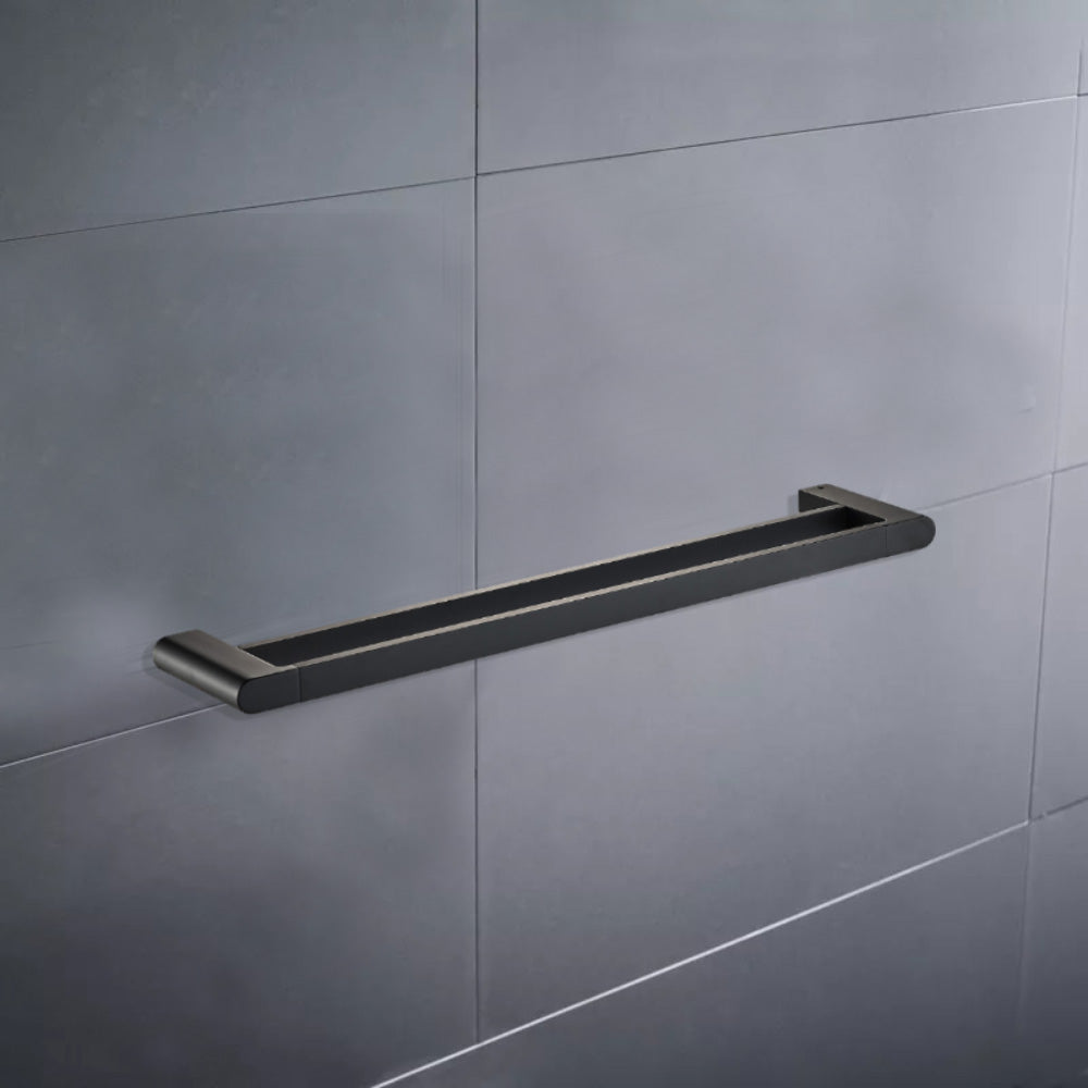Cora Double Towel Rail 600mm Matt Black 5302-600-MB - Bathroom Hub