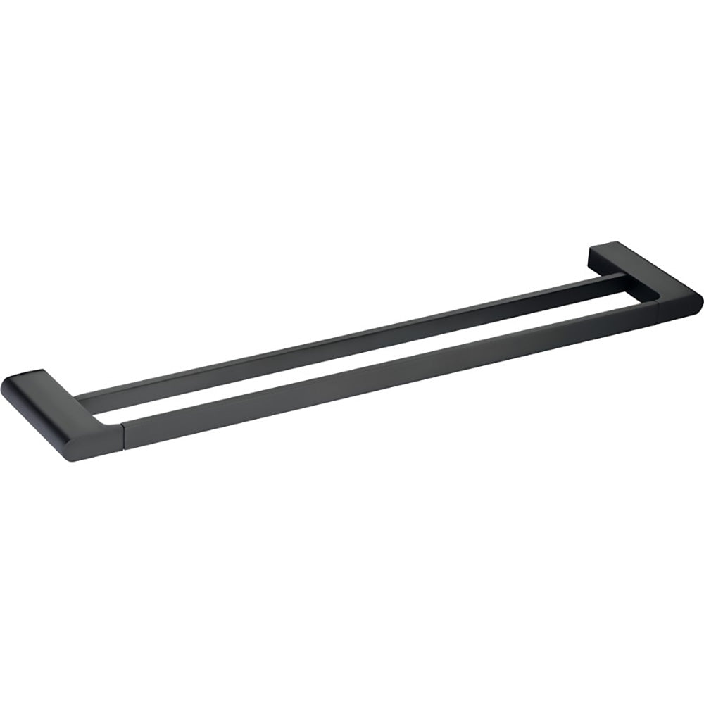 Cora Double Towel Rail 800mm Matt Black 5302-800-MB - Bathroom Hub