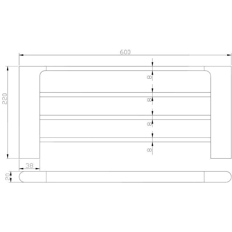 Cora Towel Rack Matt Black 5303-600-MB