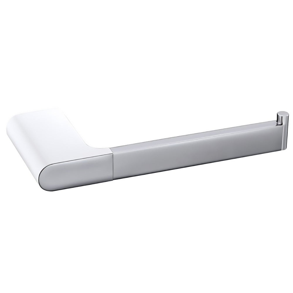 Cora Toilet Roll Holder Chrome & White 5304-CW - Bathroom Hub