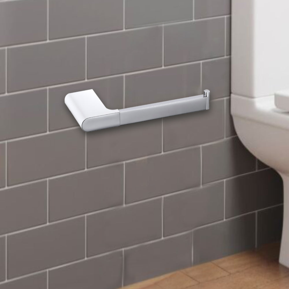 Cora Toilet Roll Holder Chrome & White 5304-CW - Bathroom Hub