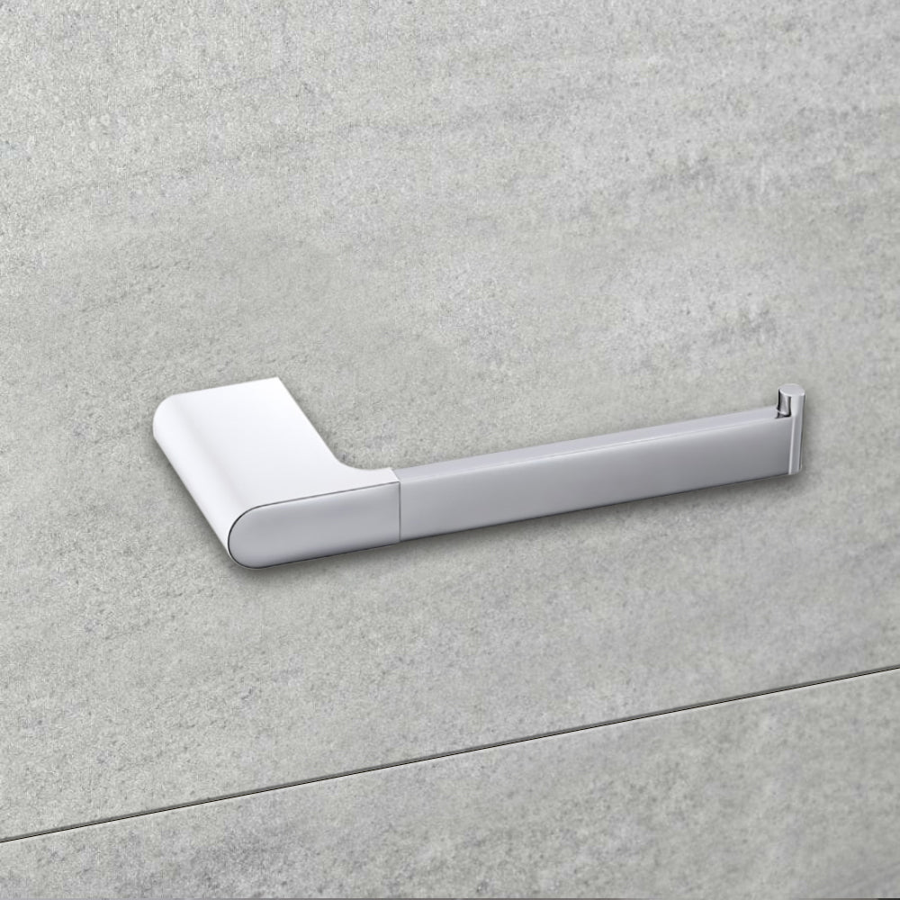 Cora Toilet Roll Holder Chrome & White 5304-CW - Bathroom Hub