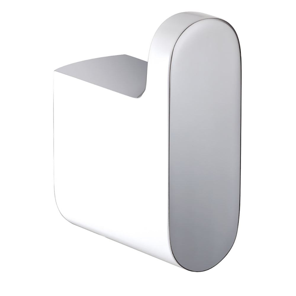 Cora Robe Hook Chrome & White 5306-CW - Bathroom Hub