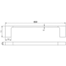 Eden Single Towel Rail 800mm Chrome & White 5601-800-CW