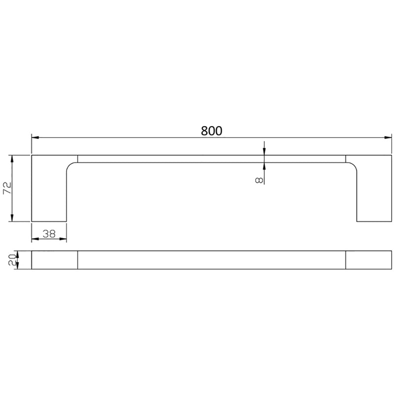 Eden Single Towel Rail 800mm Matt Black 5601-800-MB