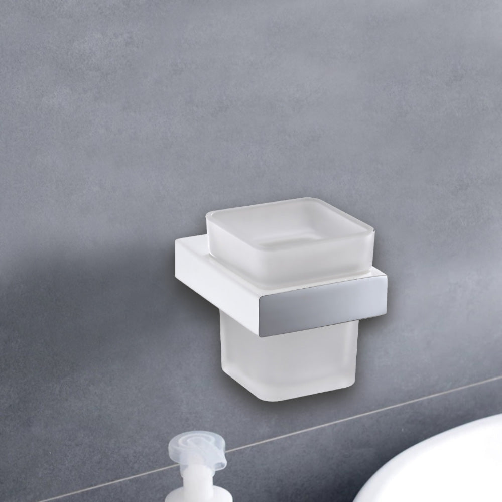 Eden Tumbler Holder Chrome & White 5607-2-CW
