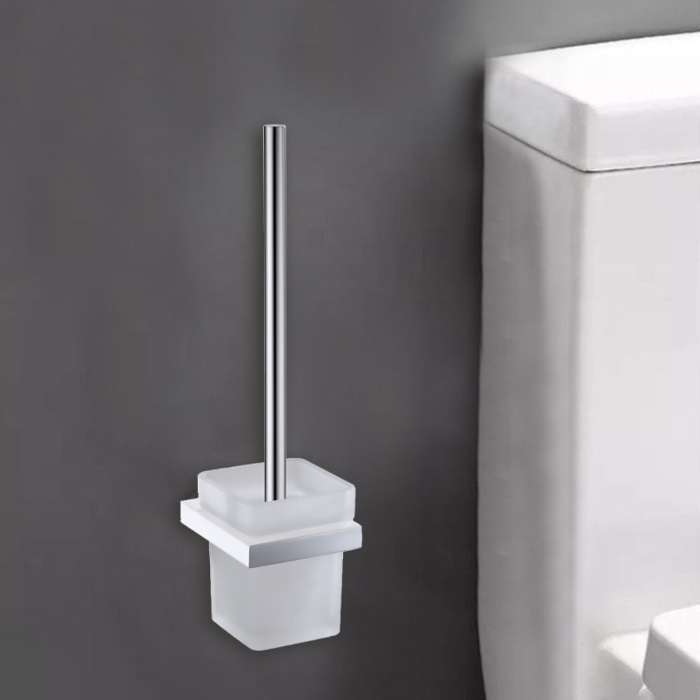 Eden Toilet Brush Chrome & White 5608-CW - Bathroom Hub