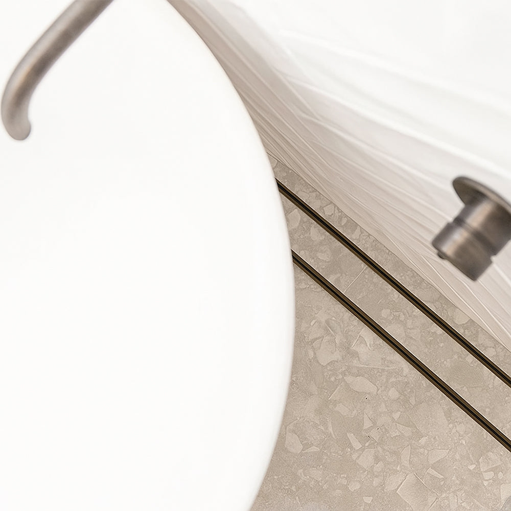 Aluminium Slimline Tile Insert Shower Drain Antique Brass 300-3000x100x21mm - Bathroom Hub