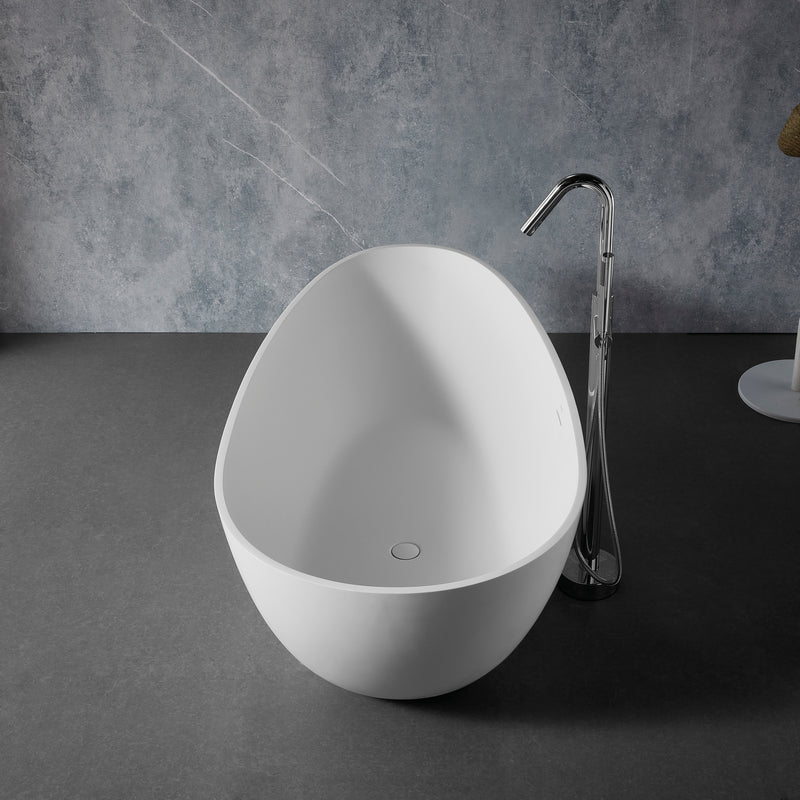 Solid Surface Cast Stone Freestanding Bath 1005 Matt White