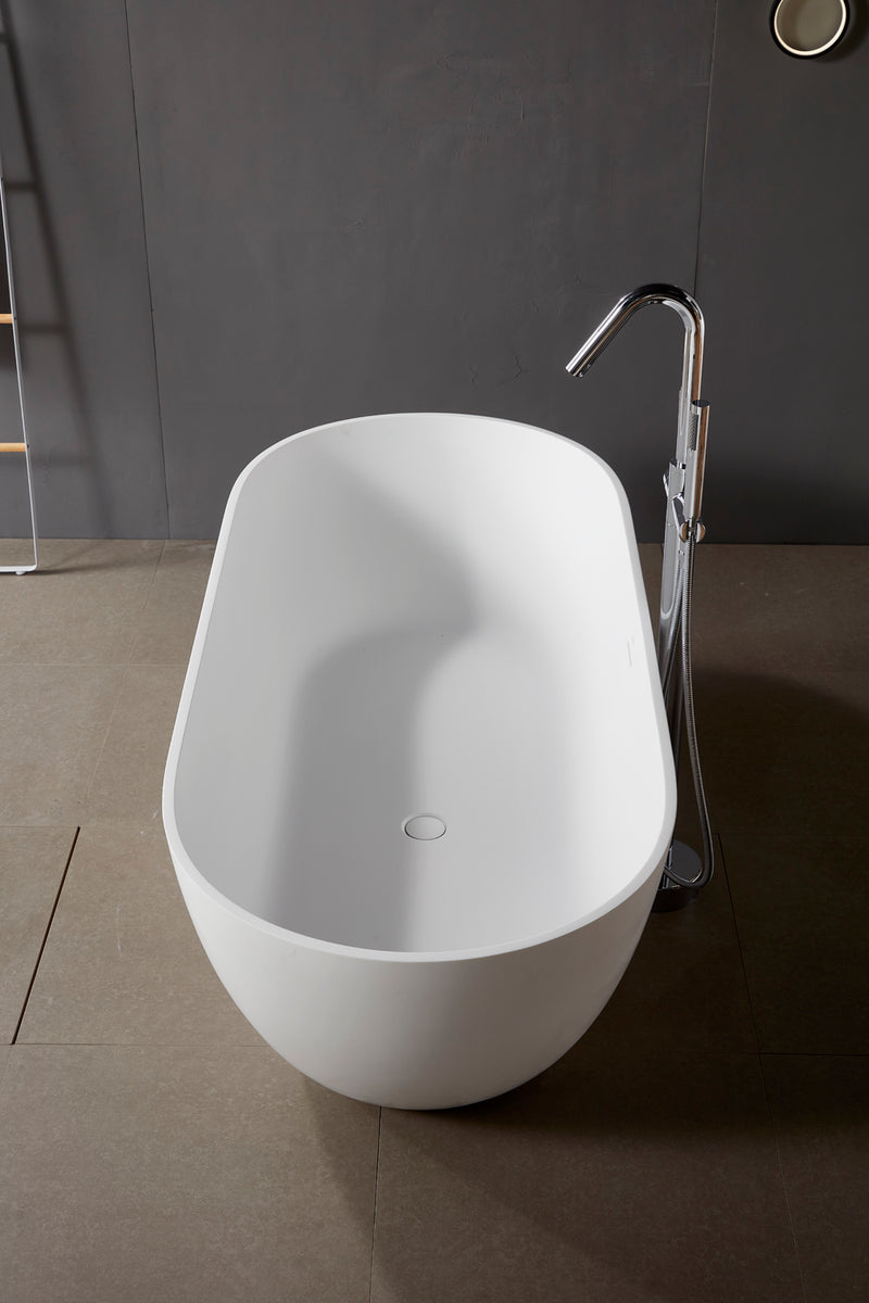 Solid Surface Cast Stone Freestanding Bath 1038 Matt White