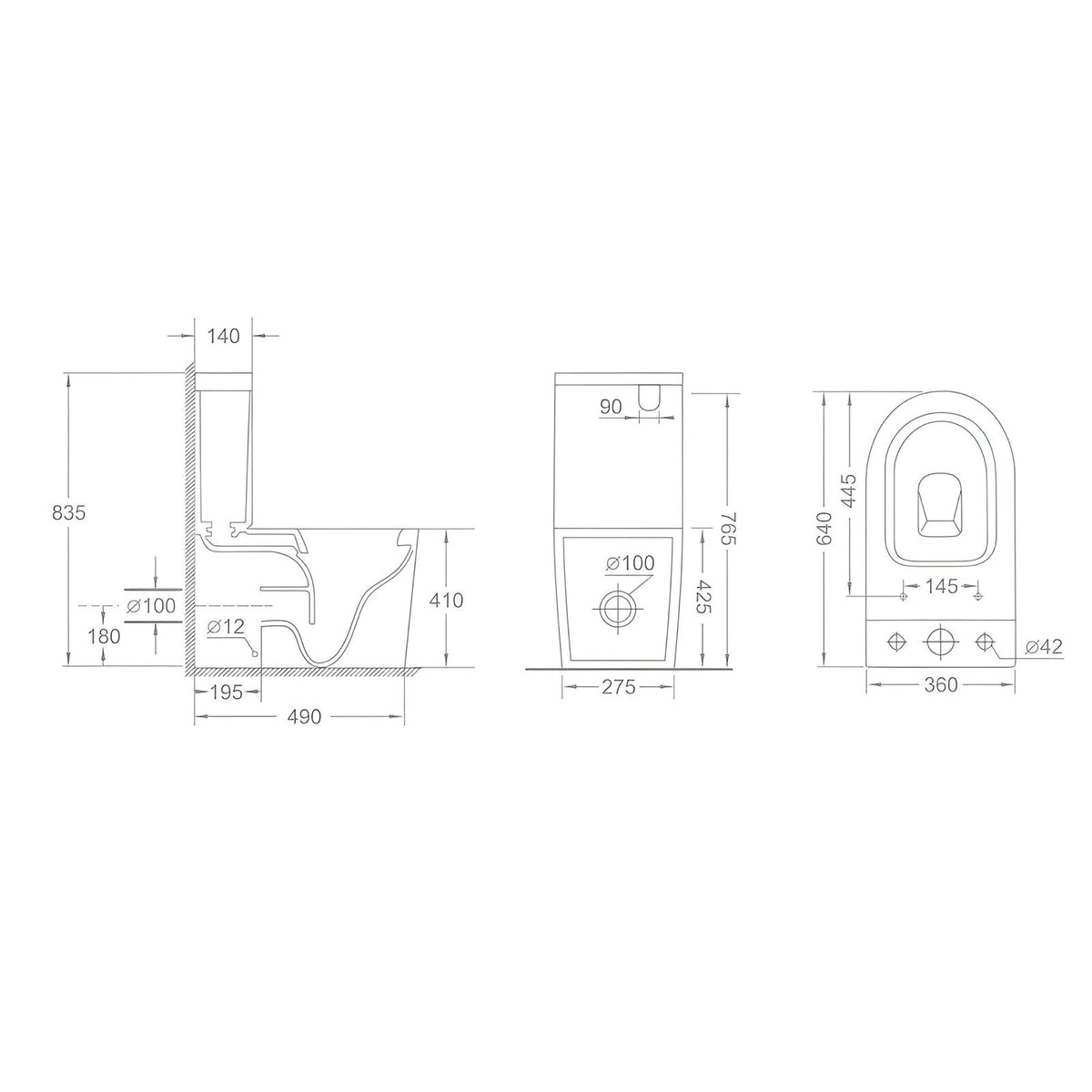 Rimless Tornado Quiet Flush Toilet Suite Matt Black - Bathroom Hub
