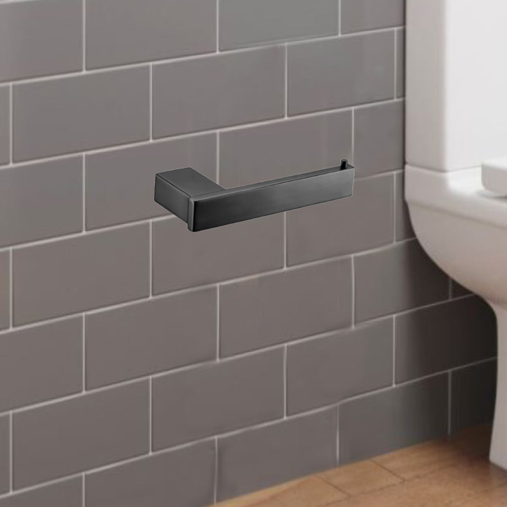 Rosa Toilet Roll Holder Matt Black 6404-MB - Bathroom Hub