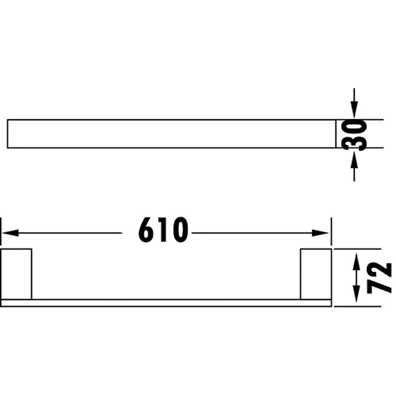 Rosa Single Towel Rail 610mm 6408-610-B