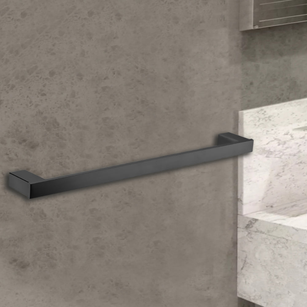 Rosa Single Towel Rail 750mm Matt Black 6408-750-MB - Bathroom Hub