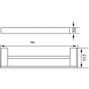 Rosa Double Towel Rail 750mm Matte Black - 6408D-750-MB