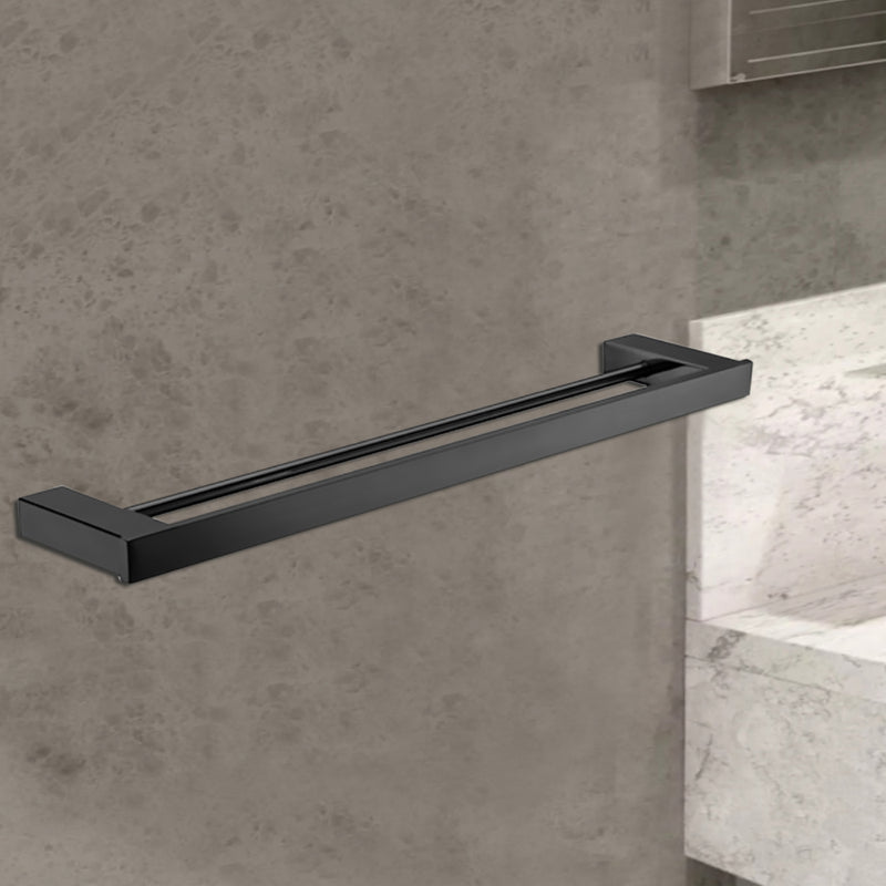 Rosa Double Towel Rail 750mm Matte Black - 6408D-750-B