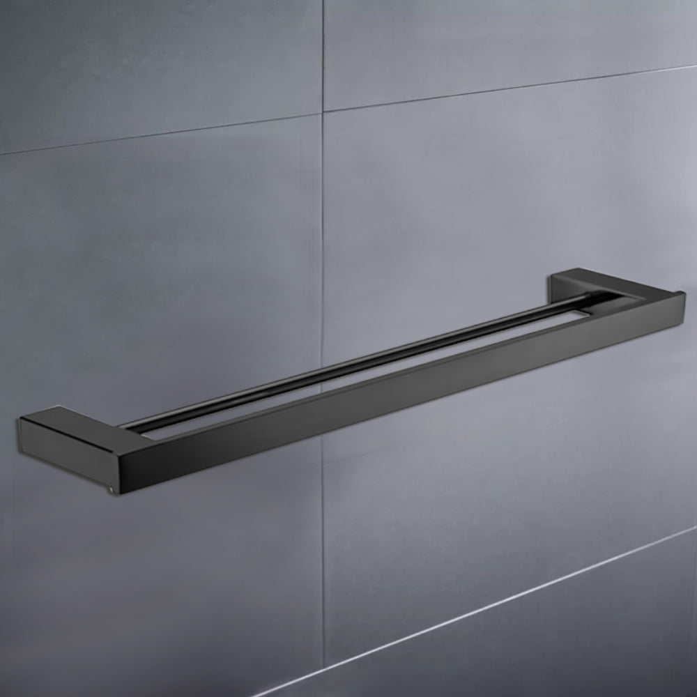 Rosa Double Towel Rail 750mm Matte Black - 6408D-750-MB