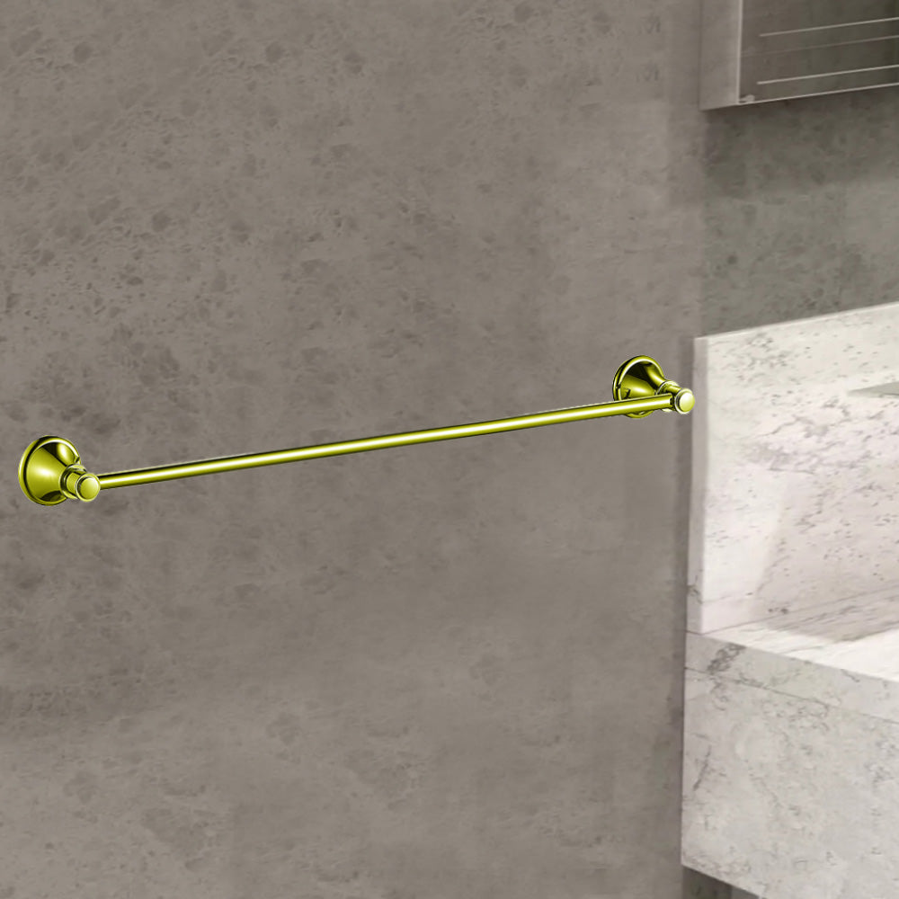 Clasico Vintage Single Towel Rail 600mm in Brushed Gold - 66501-600BG - Bathroom Hub