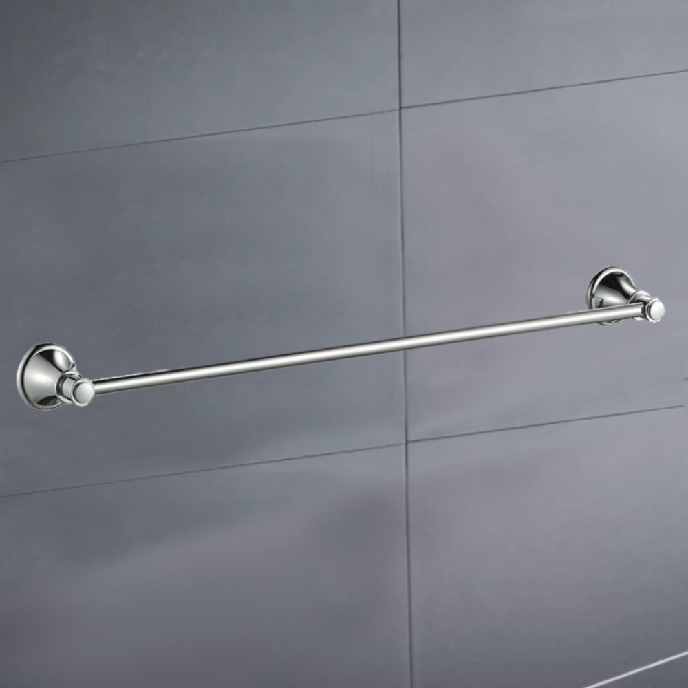 Clasico Vintage Single Towel Rail 600mm in Brushed Nickel - 66501-600BN - Bathroom Hub