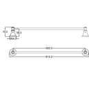 Vintage Single Towel Rail 800mm in Brushed Gold [66501-800BG]