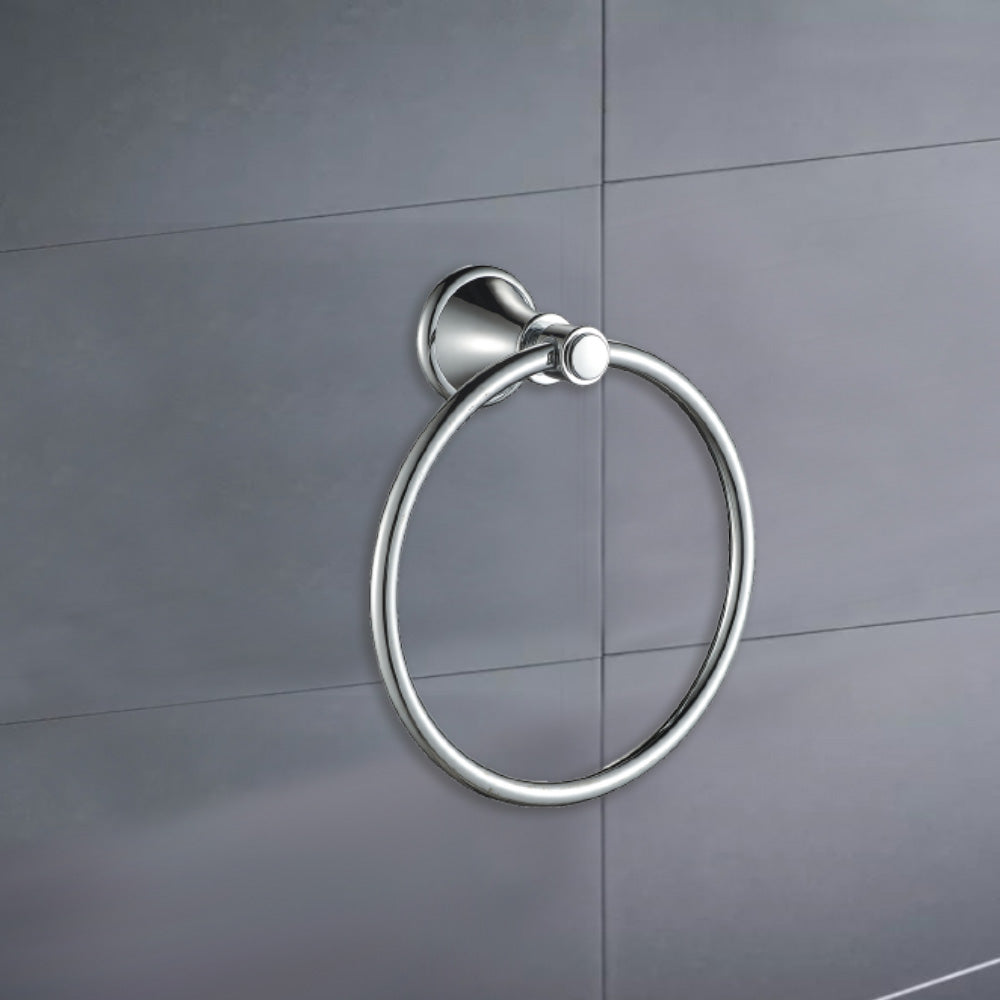 Clasico Vintage Towel Ring in Brushed Nickel - 66503BN - Bathroom Hub