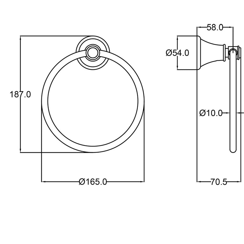 Vintage Towel Ring in Matt Black [66503MB]