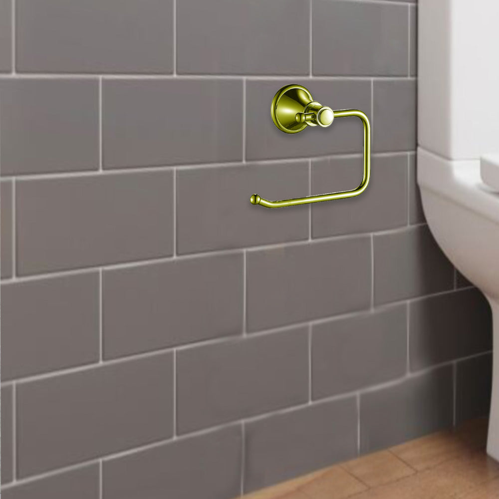 Clasico Vintage Paper Holder in Brushed Gold - 66504BG - Bathroom Hub