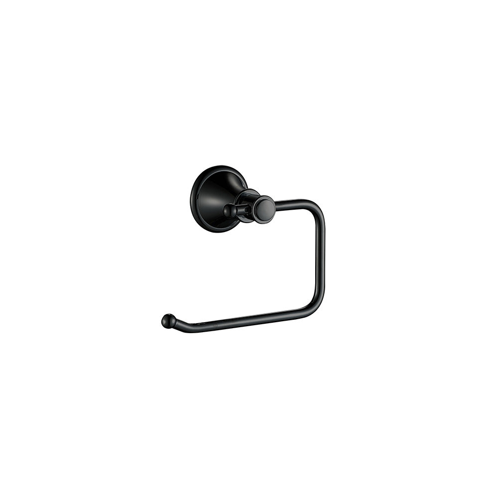 Clasico Vintage Paper Holder in Matt Black - 66504MB - Bathroom Hub