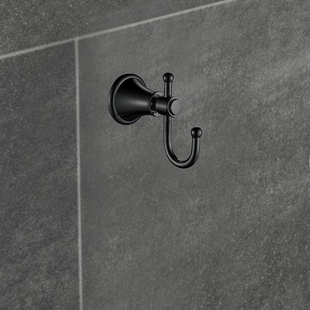 Clasico Vintage Robe Hook in Matt Black - 66506MB - Bathroom Hub