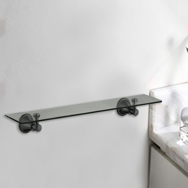 Vintage Glass Shelf in Matt Black [66509MB]