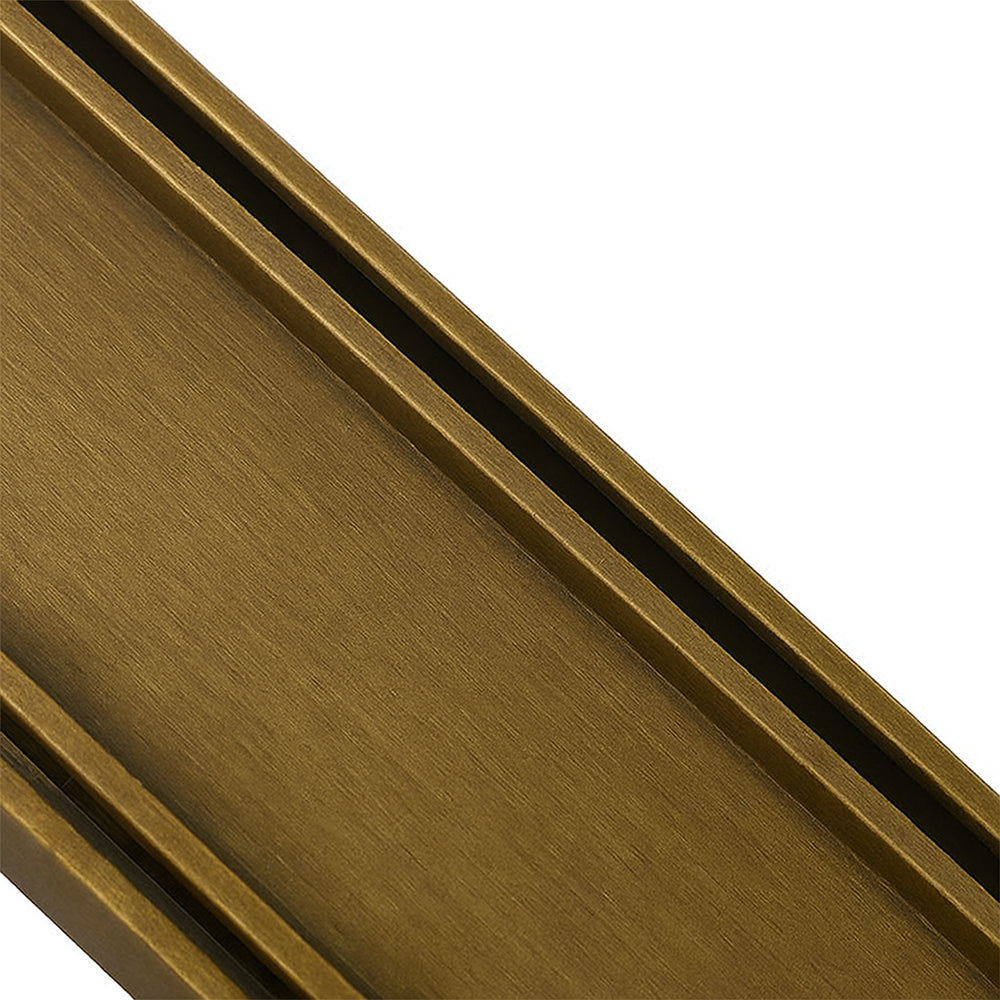 Aluminium Slimline Tile Insert Shower Drain Antique Brass 300-3000x100x21mm - Bathroom Hub
