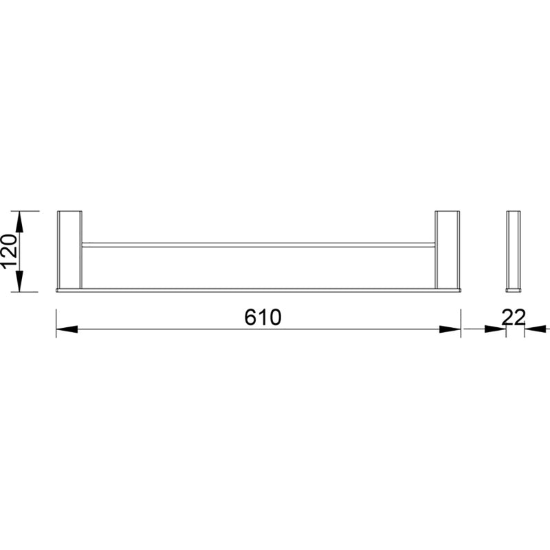 Aiko Double Towel Rail 610mm 7102-610