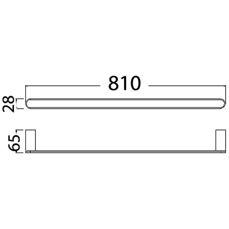 Dove Single Towel Rail 810mm 7301-810
