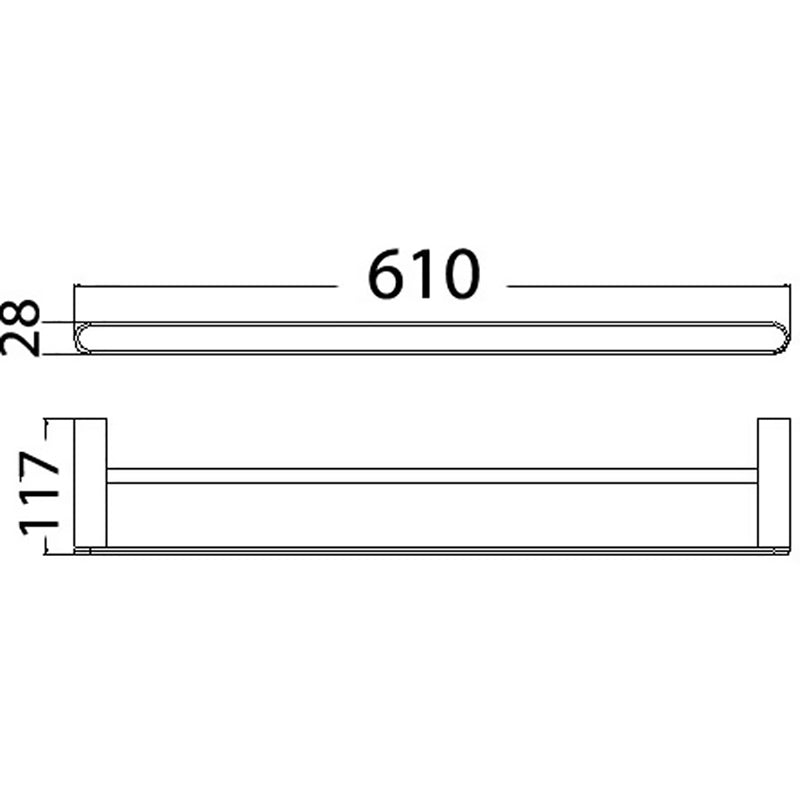 Dove Double Towel Rail 610mm 7302-610