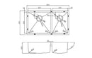 Handmade Stainless Steel Kitchen Sink 1 & 1/2 Bowls (80cm x 45cm) - HMDB8045R-1&1/2