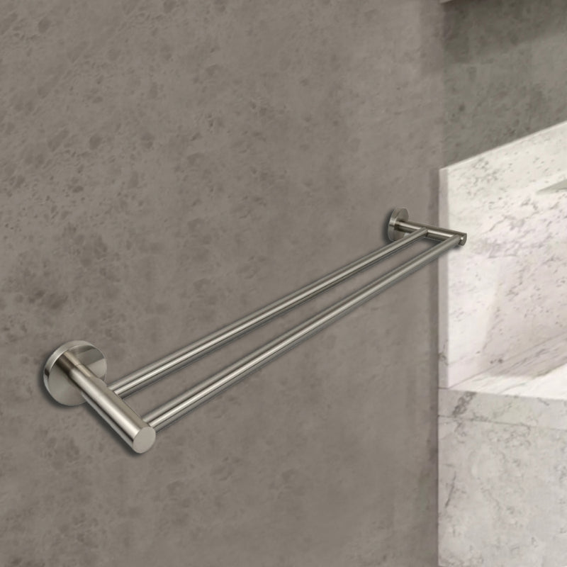 Otus Double Towel Rail 600mm Brushed Nickel 8111-60-BN